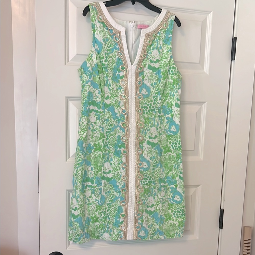 Lilly Pulitzer Green and Blue At the Zoo dress